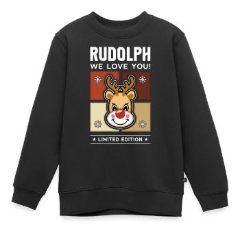 Rudolph - Sweat Premium enfant bio - noir - Devant - AI Model Kid Female (0cm)