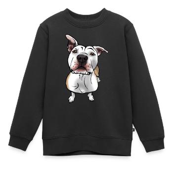 American Staffordshire Terrier im Comic Style - Kinder Premium Organic Sweatshirt - Schwarz - Vorne - AI Model Kid Female (0cm)