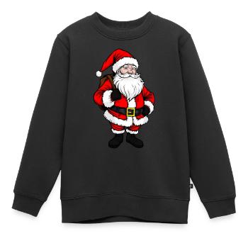 Weihnachtsmann, santa claus figure Święty Mikołaj - Sweat Premium enfant bio - noir - Devant - AI Model Kid Female (0cm)