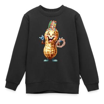 Cacahuète Wild West Enfant Enfants Cacahuètes Noix - Sweat Premium enfant bio - noir - Devant - AI Model Kid Female (0cm)