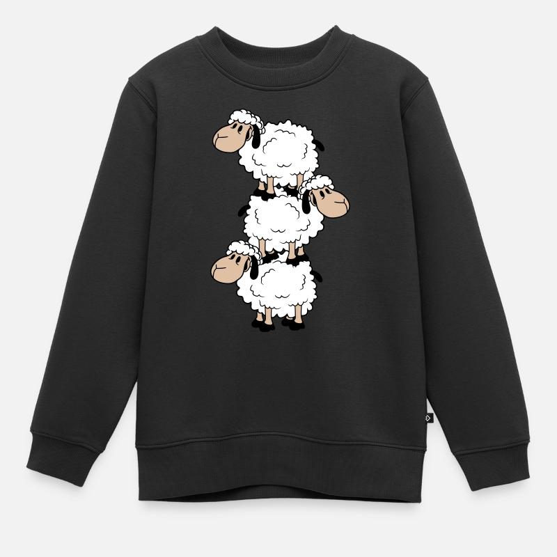 3 Tour de moutons Cirque Acrobaties Trois artistes Fun - Sweat Premium enfant bio - noir
