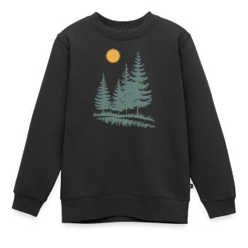Sonnenbeschienene Kiefern-Silhouette - Kinder Premium Organic Sweatshirt - Schwarz - Vorne - AI Model Kid Female (0cm)