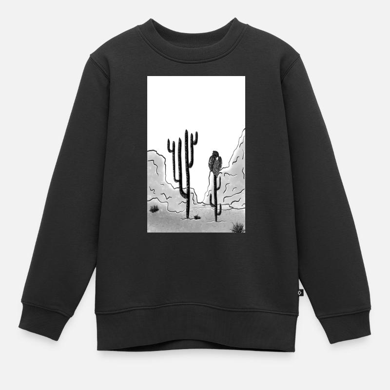 Cactus et vautour - Sweat Premium enfant bio - noir