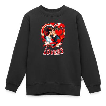 Liebespaar - Kinder Premium Organic Sweatshirt - Schwarz - Vorne - AI Model Kid Female (0cm)
