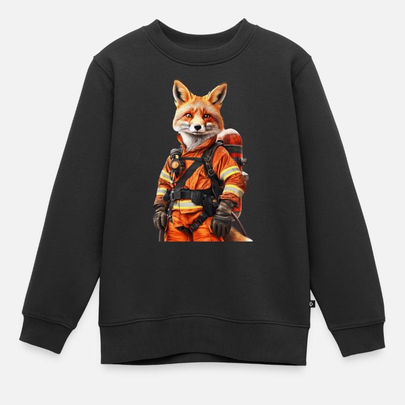 Fuchs - Kinder Premium Organic Sweatshirt - Schwarz