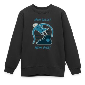 Mein Wille! Mein Sieg! - Kinder Premium Organic Sweatshirt - Schwarz - Vorne - AI Model Kid Female (0cm)