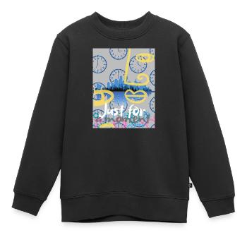 Juste un instant - Sweat Premium enfant bio - noir - Devant - AI Model Kid Female (0cm)