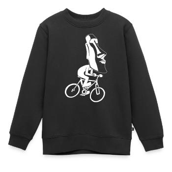 Fahrradtour zur Osterinsel (Weiß) - Kinder Premium Organic Sweatshirt - Schwarz - Vorne - AI Model Kid Female (0cm)