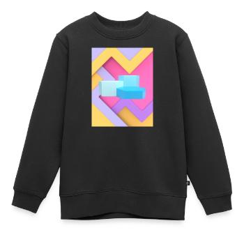 Pastellfarbenes geometrisches Pod-Design - Kinder Premium Organic Sweatshirt - Schwarz - Vorne - AI Model Kid Female (0cm)