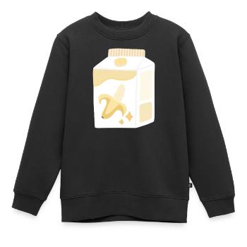 Bananenmilch Karton - Kinder Premium Organic Sweatshirt - Schwarz - Vorne - AI Model Kid Female (0cm)