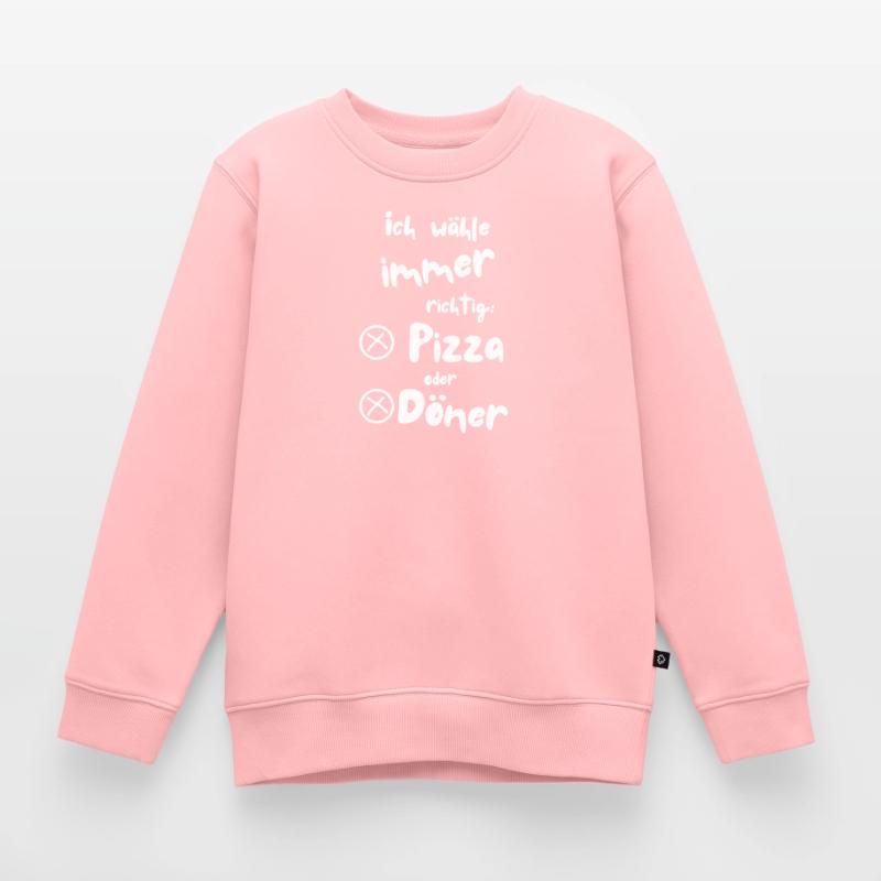 Ich wähle Pizza oder Döner Kinder Premium Organic Sweatshirt
