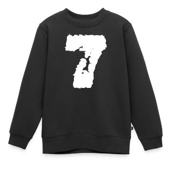 7 Numéro Sept - Sweat Premium enfant bio - noir - Devant - AI Model Kid Female (0cm)