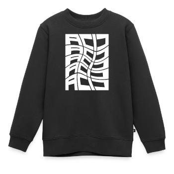 Musique Acid Techno - Sweat Premium enfant bio - noir - Devant - AI Model Kid Female (0cm)