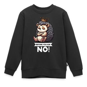 Before You Ask Igel Igelliebhaber Igelfan Stachel - Kinder Premium Organic Sweatshirt - Schwarz - Vorne - AI Model Kid Female (0cm)