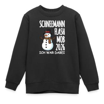 Schneemann Flashmob - Kinder Premium Organic Sweatshirt - Schwarz - Vorne - AI Model Kid Female (0cm)
