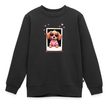 Dackel teckel teckel tekel - Sweat Premium enfant bio - noir - Devant - AI Model Kid Female (0cm)