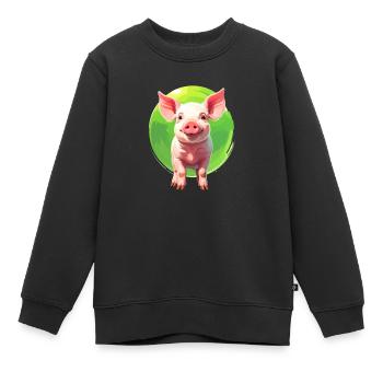 Ein Schweinchen - Kinder Premium Organic Sweatshirt - Schwarz - Vorne - AI Model Kid Female (0cm)