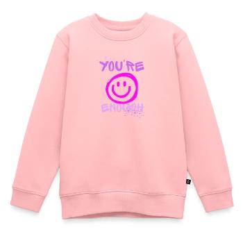 Vous êtes assez - Sweat Premium enfant bio - rose - Devant - AI Model Kid Female (0cm)