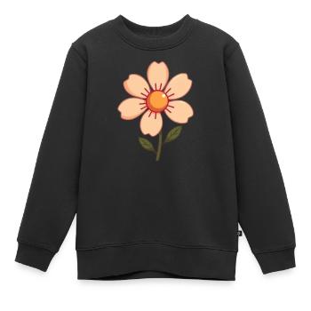 Blume pastell Blumen Blüte pastell Geschenk Mutter - Kinder Premium Organic Sweatshirt - Schwarz - Vorne - AI Model Kid Female (0cm)