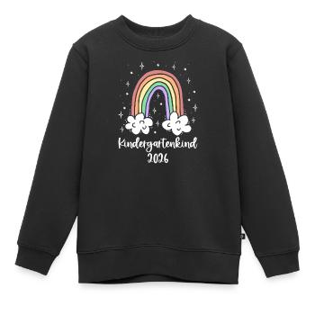 Kindergartenkind 2026 Regenbogen Bunt Kindergarten - Kinder Premium Organic Sweatshirt - Schwarz - Vorne - AI Model Kid Female (0cm)