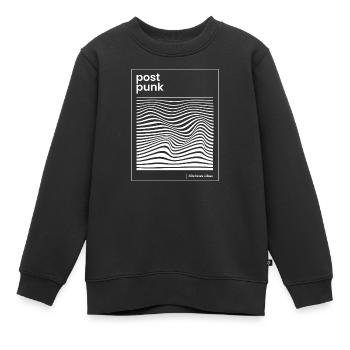 Post-Punk-Wave-Muster-Poster - Kinder Premium Organic Sweatshirt - Schwarz - Vorne - AI Model Kid Female (0cm)