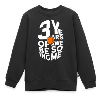 3 YEARS OF BEING AWESOME BASKETBALL 3. GEBURTSTAG - Kinder Premium Organic Sweatshirt - Schwarz - Vorne - AI Model Kid Female (0cm)