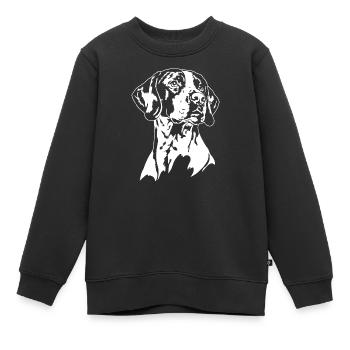 Pointer Portrait Hunde Jagdhunde Jagdhund Wilsigns - Kinder Premium Organic Sweatshirt - Schwarz - Vorne - AI Model Kid Female (0cm)
