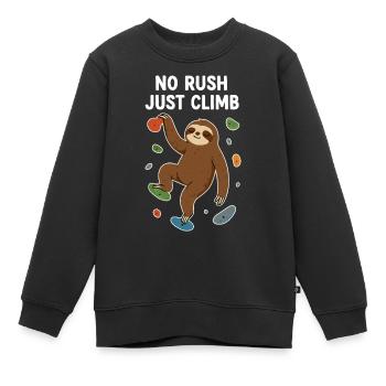 Bloc de paresseux zen : pas de précipitation, il suffit de grimper - Sweat Premium enfant bio - noir - Devant - AI Model Kid Female (0cm)