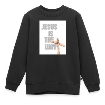Jesus Is The Way Cross-Grafik - Kinder Premium Organic Sweatshirt - Schwarz - Vorne - AI Model Kid Female (0cm)