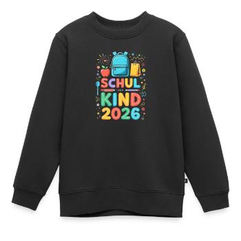 Scolaire 2026 Inscription scolaire 2026 Retour à l’école - Sweat Premium enfant bio - noir - Devant - AI Model Kid Female (0cm)