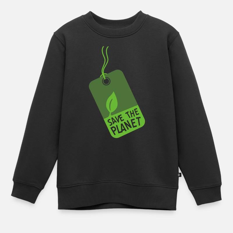 etikett_stp - Sweat Premium enfant bio - noir