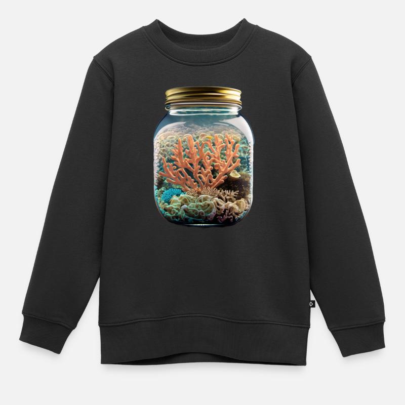 Coraux dans un bocal - Sweat Premium enfant bio - noir