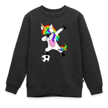 Dabbing Football Unicorn Idée cadeau Dab Licorne - Sweat Premium enfant bio - noir - Devant - AI Model Kid Female (0cm)