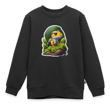 Petite salamandre - Sweat Premium enfant bio - noir - Devant - AI Model Kid Female (0cm)