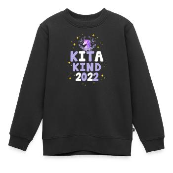 Kita Kind 2022 Kindergarten Einhorn Eingewöhnung - Kinder Premium Organic Sweatshirt - Schwarz - Vorne - AI Model Kid Female (0cm)
