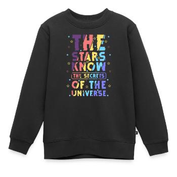 Sterne Raumschiff Galaxie - Kinder Premium Organic Sweatshirt - Schwarz - Vorne - AI Model Kid Female (0cm)