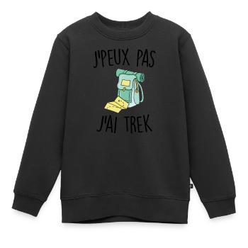 J'peux pas j'ai trek - Sweat Premium enfant bio - noir - Devant - AI Model Kid Female (0cm)