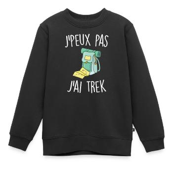 J'peux pas j'ai trek - Sweat Premium enfant bio - noir - Devant - AI Model Kid Female (0cm)