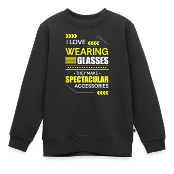 Brillen Brillenschlange Brillengläser Augentest - Kinder Premium Organic Sweatshirt - Schwarz - Vorne - AI Model Kid Female (0cm)