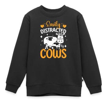 Kühe Bauer Nutztier - Kinder Premium Organic Sweatshirt - Schwarz - Vorne - AI Model Kid Female (0cm)