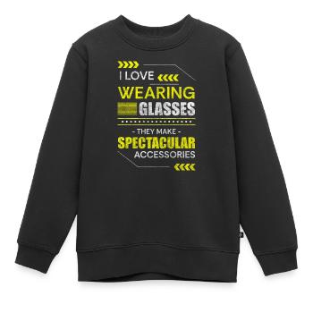 Brillenträger Optiker Augenoptiker Dioptrin - Kinder Premium Organic Sweatshirt - Schwarz - Vorne - AI Model Kid Female (0cm)
