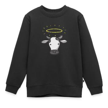 Holy Cow Cows Moo Holy Moo - Kids Premium Organic Sweatshirt - black - Front - AI Model Kid Female (0cm)