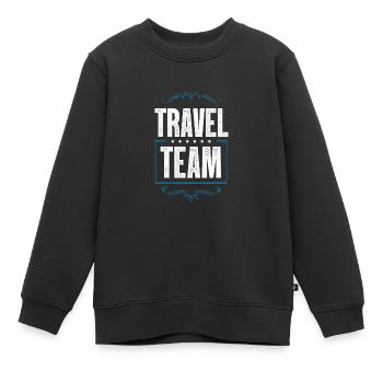 Travel Team - Kinder Premium Organic Sweatshirt - Schwarz - Vorne - AI Model Kid Female (0cm)