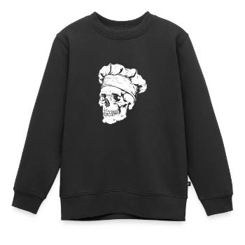 Chefkoch Totenkopf - Kinder Premium Organic Sweatshirt - Schwarz - Vorne - AI Model Kid Female (0cm)