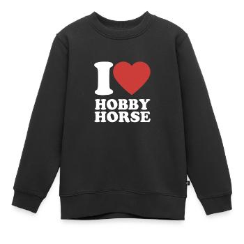 J’aime hobby cheval - Coeur - Hobby - Sweat Premium enfant bio - noir - Devant - AI Model Kid Female (0cm)