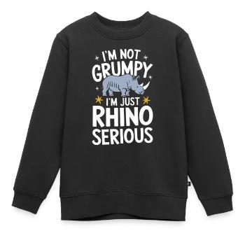 Rhinocéros Rhinocéros - Sweat Premium enfant bio - noir - Devant - AI Model Kid Female (0cm)