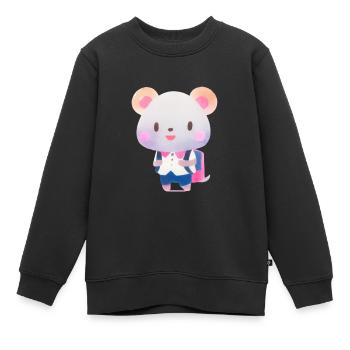 Animal mignon content d'aller à l'école enfant sac - Sweat Premium enfant bio - noir - Devant - AI Model Kid Female (0cm)