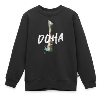 Sheikh Khalifa Stadion, Doha - Kinder Premium Organic Sweatshirt - Schwarz - Vorne - AI Model Kid Female (0cm)