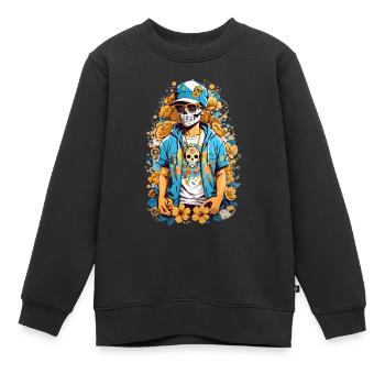 Crâne de sucre - Sweat Premium enfant bio - noir - Devant - AI Model Kid Female (0cm)