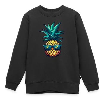 Cooler Ananas-Hingucker: Südfrucht mit Stil - Kinder Premium Organic Sweatshirt - Schwarz - Vorne - AI Model Kid Female (0cm)